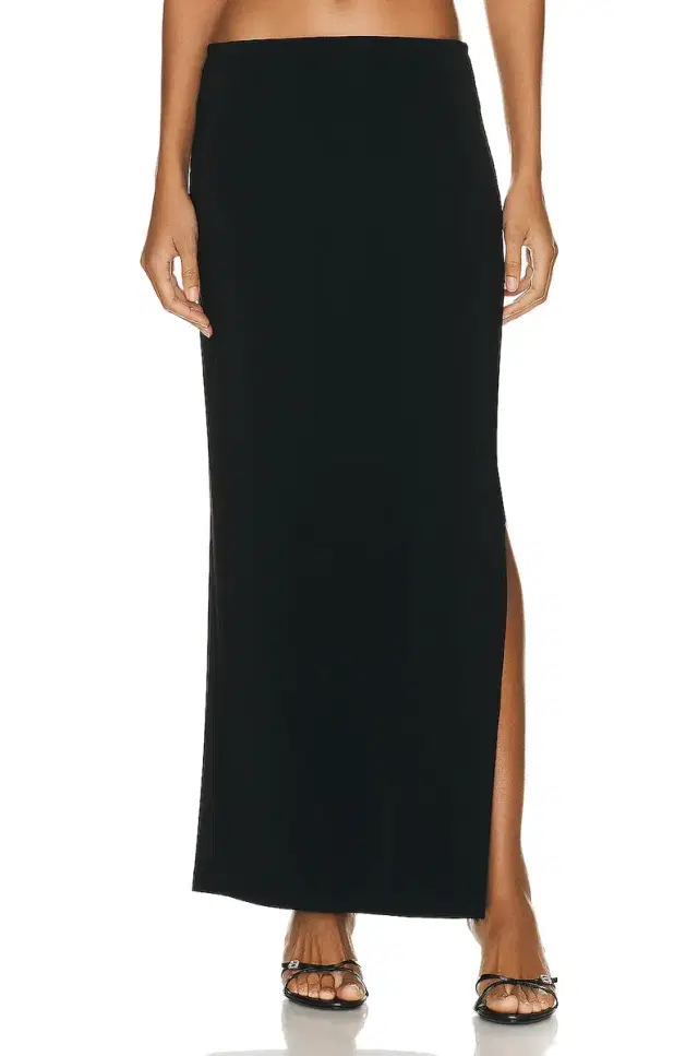 Norma Kamali Side Slit Long Skirt