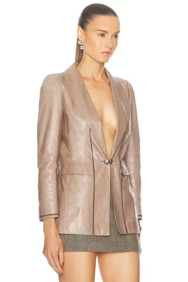 Chanel Chanel Leather Blazer | Thumbnail 2 Chanel Chanel Leather Blazer | Thumbnail 2