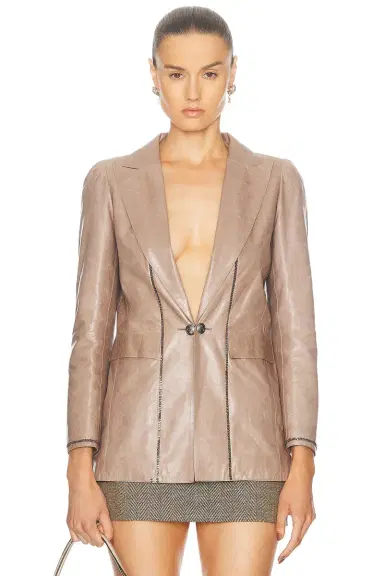 Chanel Chanel Leather Blazer | Thumbnail 1 Chanel Chanel Leather Blazer | Thumbnail 1