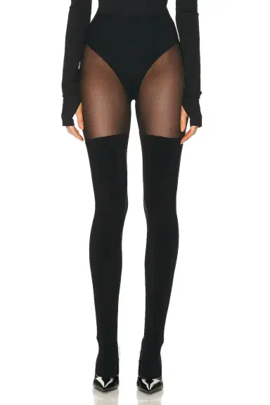 Norma Kamali Thigh High Spliced Legging | Thumbnail 1 Norma Kamali Thigh High Spliced Legging | Thumbnail 1