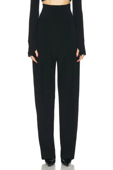 Norma Kamali High Waisted Tailored Pleat Pant | Thumbnail 1 Norma Kamali High Waisted Tailored Pleat Pant | Thumbnail 1
