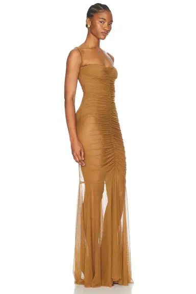 Norma Kamali Strapless Shirred Front Fishtail Gown | Thumbnail 2