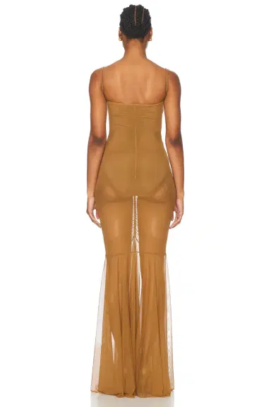 Norma Kamali Strapless Shirred Front Fishtail Gown | Thumbnail 3