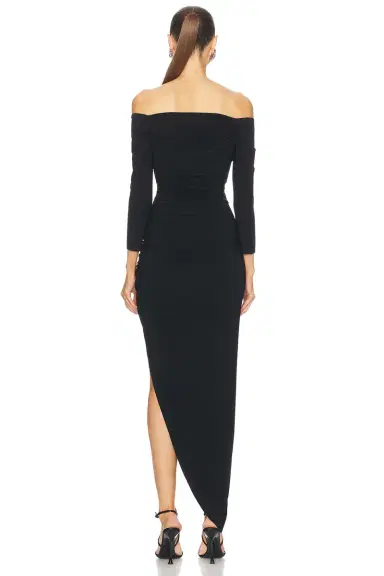 Norma Kamali Off Shoulder Sweetheart Side Drape Gown | Thumbnail 3 Norma Kamali Off Shoulder Sweetheart Side Drape Gown | Thumbnail 3