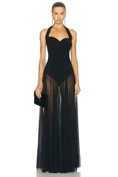 Norma Kamali Cayla Flared Gown | Thumbnail 1 Norma Kamali Cayla Flared Gown | Thumbnail 1
