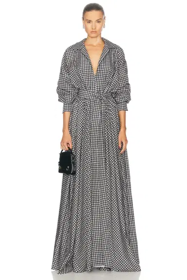 Norma Kamali Super Oversized Boyfriend Shirt Flared Gown | Thumbnail 1 Norma Kamali Super Oversized Boyfriend Shirt Flared Gown | Thumbnail 1