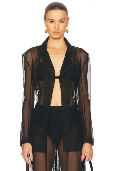 Norma Kamali Classic Single Breasted Jacket | Thumbnail 2
