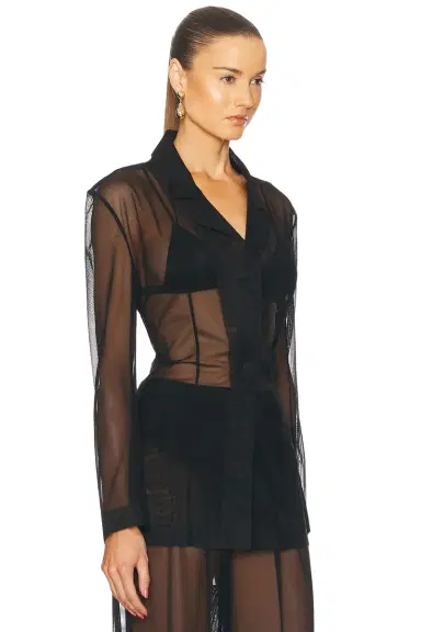 Norma Kamali Classic Single Breasted Jacket | Thumbnail 3