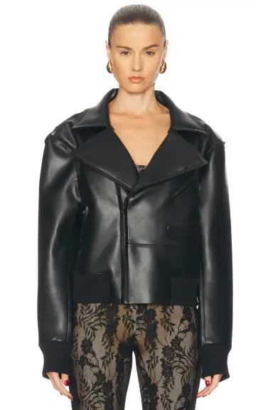 Norma Kamali Mini Moto Jacket | Thumbnail 2