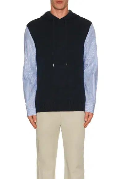Simkhai Adonis Knit Woven Combo Hoodie | Thumbnail 4