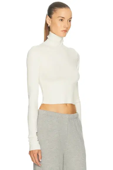 ÉTERNE Cropped Fitted Turtleneck Top | Thumbnail 2