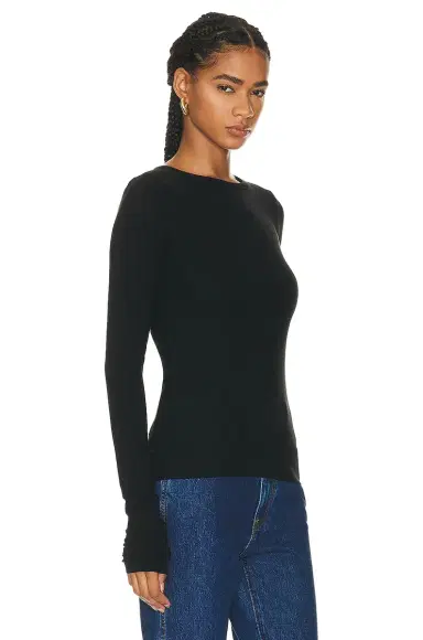 ÉTERNE Long Sleeve Fitted Top | Thumbnail 2
