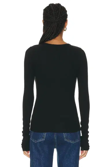 ÉTERNE Long Sleeve Fitted Top | Thumbnail 3