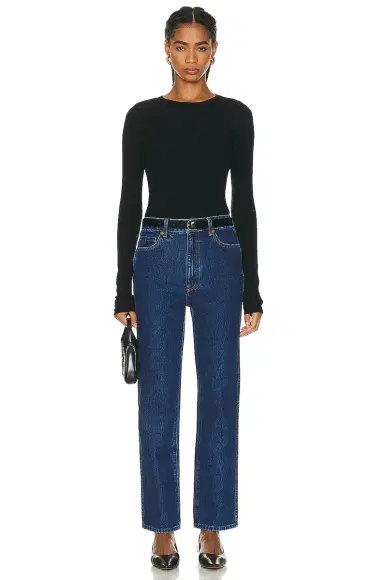 ÉTERNE Long Sleeve Fitted Top | Thumbnail 4