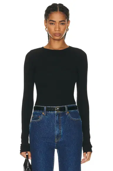 ÉTERNE Long Sleeve Fitted Top | Thumbnail 1