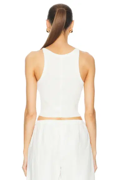 ÉTERNE Cropped Rib Tank Top | Thumbnail 3
