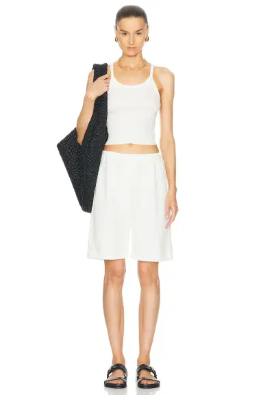ÉTERNE Cropped Rib Tank Top | Thumbnail 4