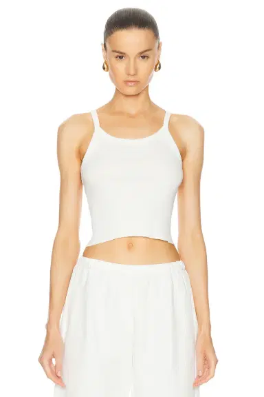 ÉTERNE Cropped Rib Tank Top | Thumbnail 1
