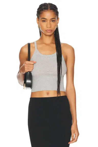 ÉTERNE Cropped Rib Tank Top | Thumbnail 1