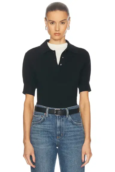 ÉTERNE Journey Cashmere Polo Top | Thumbnail 1