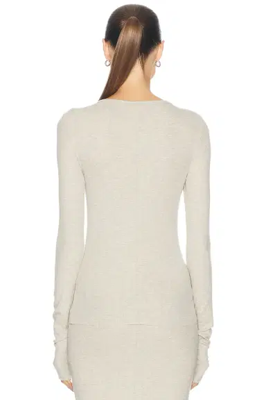 ÉTERNE Long Sleeve Fitted Top | Thumbnail 3
