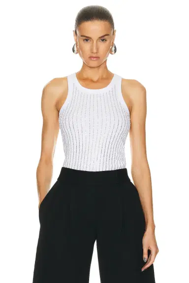 The Attico Hotfixed Crystal Tank Top | Thumbnail 3