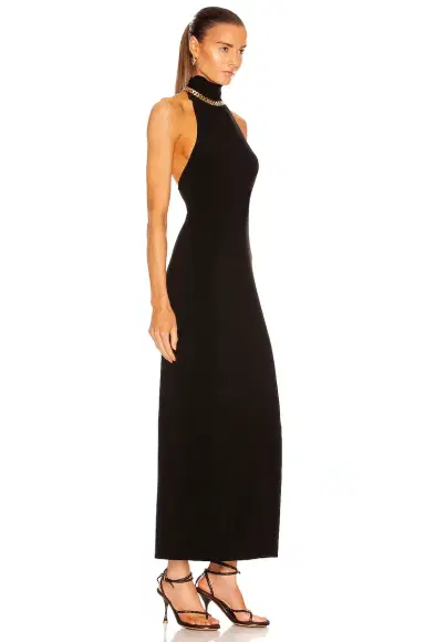 Norma Kamali x Lifestyle Halter Turtleneck Side Slit Gown | Thumbnail 2 Norma Kamali x Lifestyle Halter Turtleneck Side Slit Gown | Thumbnail 2