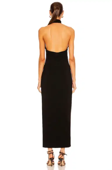 Norma Kamali x Lifestyle Halter Turtleneck Side Slit Gown | Thumbnail 4 Norma Kamali x Lifestyle Halter Turtleneck Side Slit Gown | Thumbnail 4