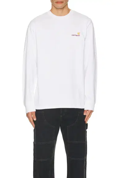 Carhartt WIP Longsleeve American Script T-Shirt | Thumbnail 4