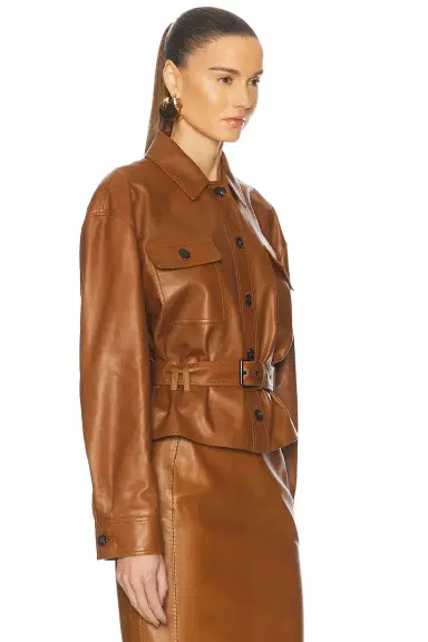 Saint Laurent Belted Leather Jacket | Thumbnail 3 Saint Laurent Belted Leather Jacket | Thumbnail 3