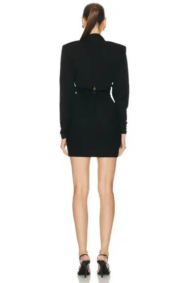 Saint Laurent Long Sleeve Mini Dress | Thumbnail 3