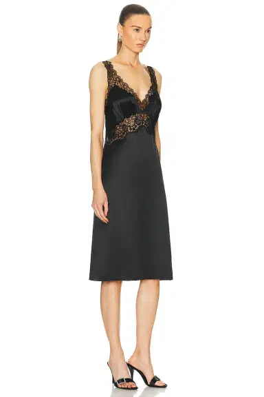 Saint Laurent Satin Lace Dress | Thumbnail 2 Saint Laurent Satin Lace Dress | Thumbnail 2
