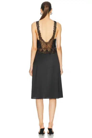 Saint Laurent Satin Lace Dress | Thumbnail 3 Saint Laurent Satin Lace Dress | Thumbnail 3