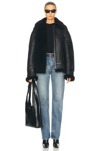Saint Laurent Leather Bomber Jacket | Thumbnail 5