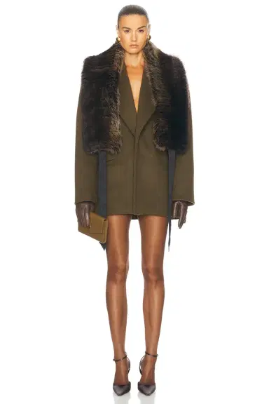 Saint Laurent Martingale Coat | Thumbnail 4 Saint Laurent Martingale Coat | Thumbnail 4