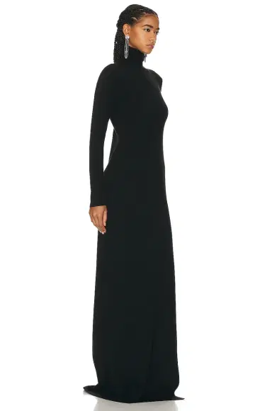 Saint Laurent Long Sleeve Turtleneck Gown | Thumbnail 2 Saint Laurent Long Sleeve Turtleneck Gown | Thumbnail 2