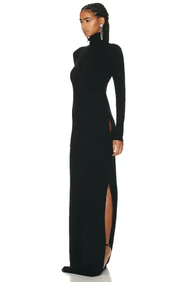 Saint Laurent Long Sleeve Turtleneck Gown | Thumbnail 3 Saint Laurent Long Sleeve Turtleneck Gown | Thumbnail 3