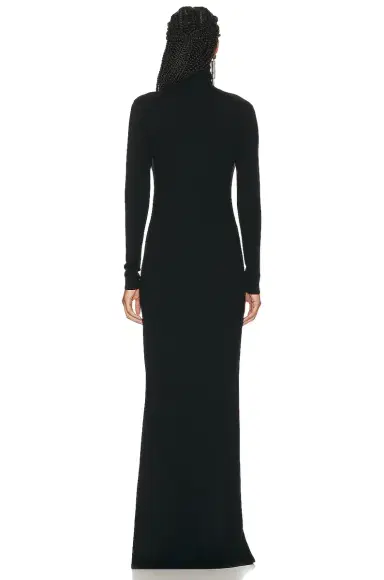 Saint Laurent Long Sleeve Turtleneck Gown | Thumbnail 4 Saint Laurent Long Sleeve Turtleneck Gown | Thumbnail 4