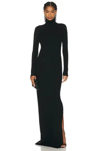 Saint Laurent Long Sleeve Turtleneck Gown | Thumbnail 1 Saint Laurent Long Sleeve Turtleneck Gown | Thumbnail 1
