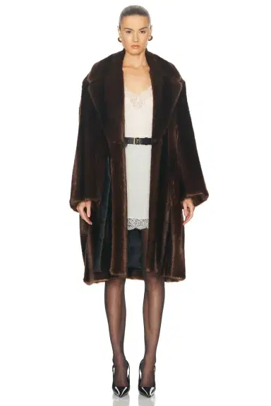 Saint Laurent Faux Fur Coat | Thumbnail 1 Saint Laurent Faux Fur Coat | Thumbnail 1