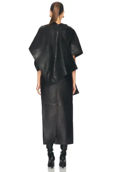 Nour Hammour Edra Sleek Leather Cape | Thumbnail 4 Nour Hammour Edra Sleek Leather Cape | Thumbnail 4