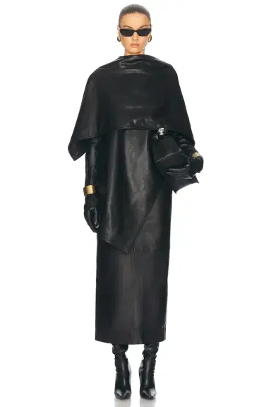 Nour Hammour Edra Sleek Leather Cape | Thumbnail 5 Nour Hammour Edra Sleek Leather Cape | Thumbnail 5