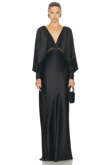 Saint Laurent V-neck Long Dress | Thumbnail 2