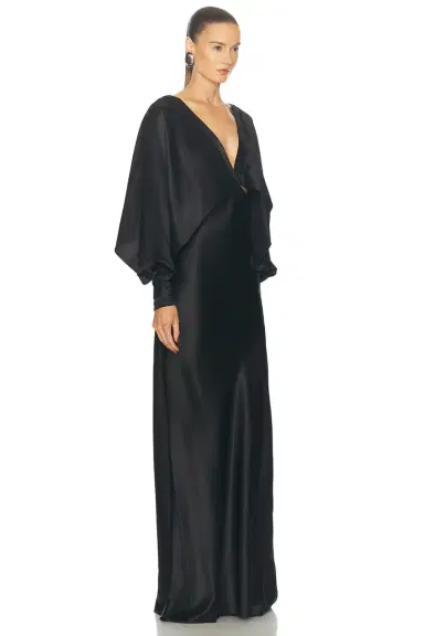 Saint Laurent V-neck Long Dress | Thumbnail 3