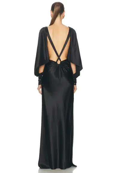 Saint Laurent V-neck Long Dress | Thumbnail 4