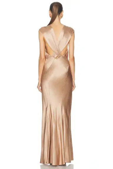 Saint Laurent Satin Long Dress | Thumbnail 3 Saint Laurent Satin Long Dress | Thumbnail 3