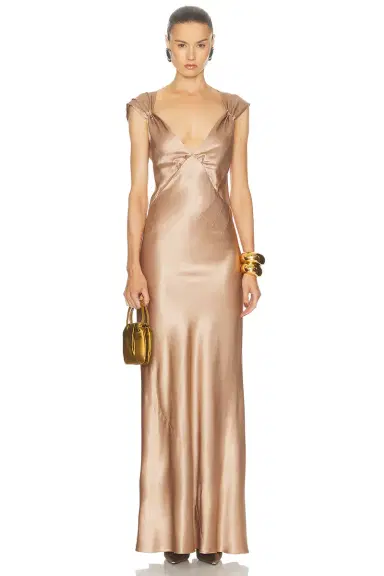 Saint Laurent Satin Long Dress | Thumbnail 1 Saint Laurent Satin Long Dress | Thumbnail 1