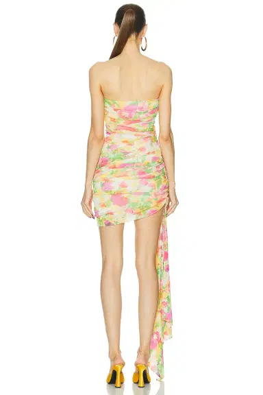 Saint Laurent Ruched Strapless Dress | Thumbnail 4 Saint Laurent Ruched Strapless Dress | Thumbnail 4