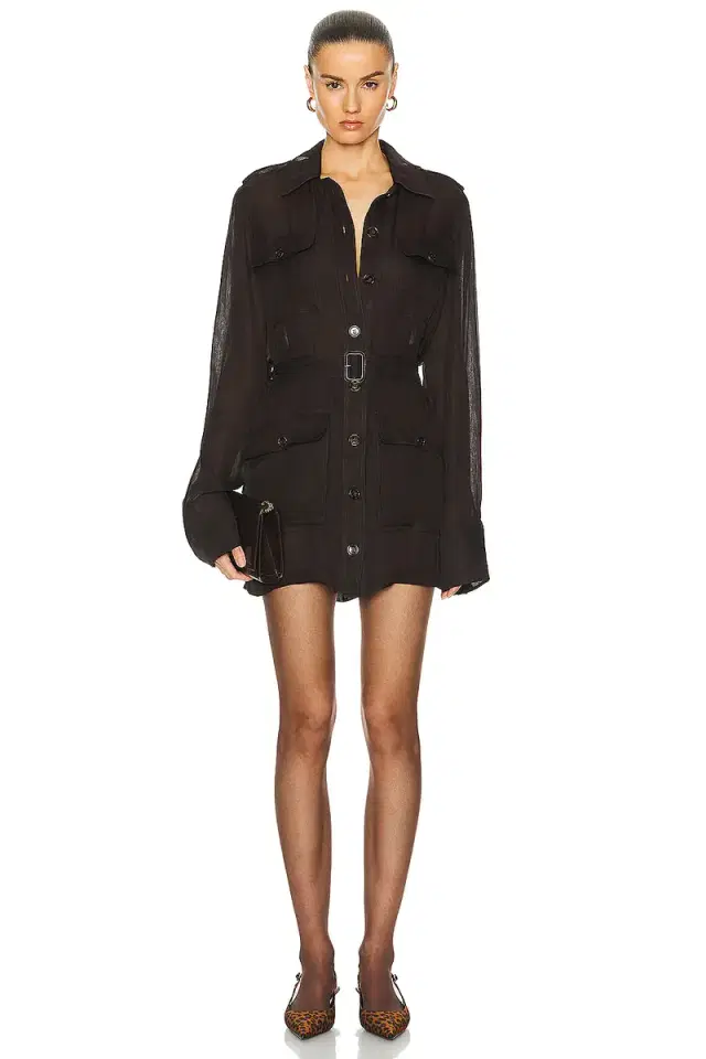 Saint Laurent Chiffon Shirt Dress