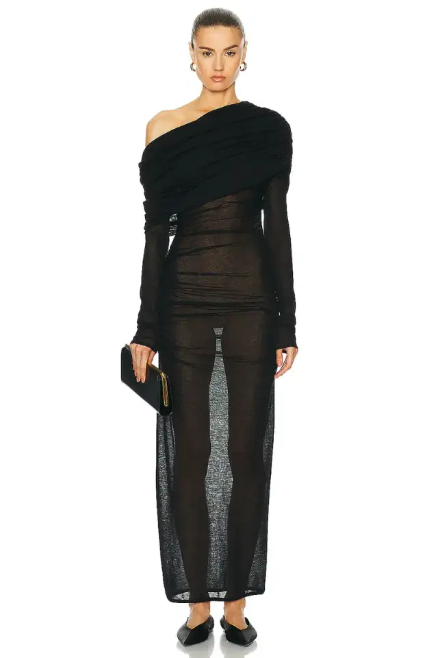 Saint Laurent One Shoulder Gown